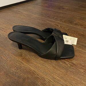 Black Leather Women's Heels